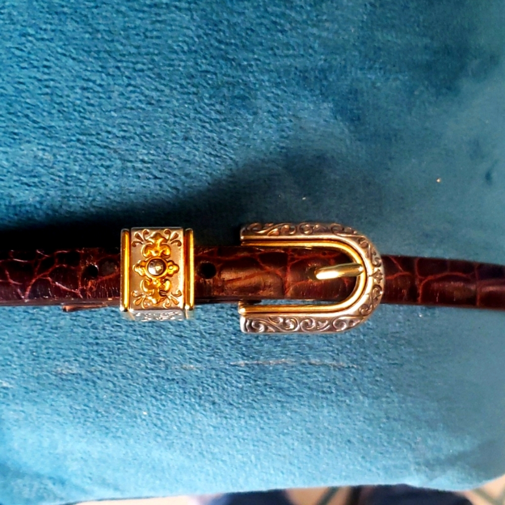 Brighton 32" brown silver/gold belt